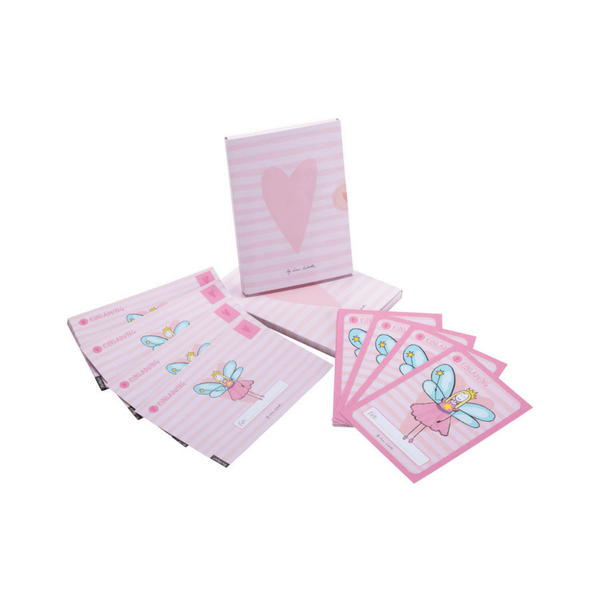 rosa Geburtstags-Einladungskarten mit Feen-Motiv, inkl. passender Umschläge