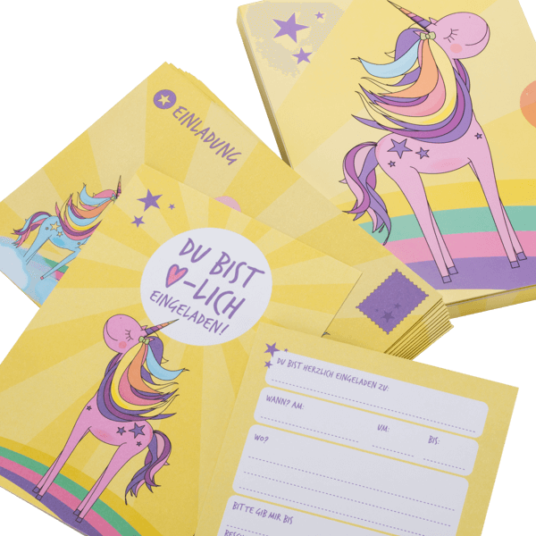 Susse Geburtstags Einladungskarten Einhorn Stay Inspired