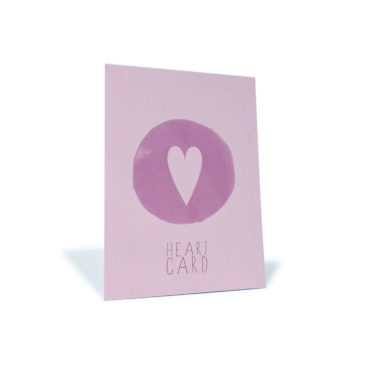 rosa Herz-Postkarte