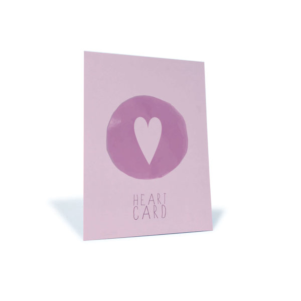 rosa Herz-Postkarte