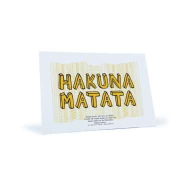 weiß/gelbe Postkarte "Hakuna Matata"