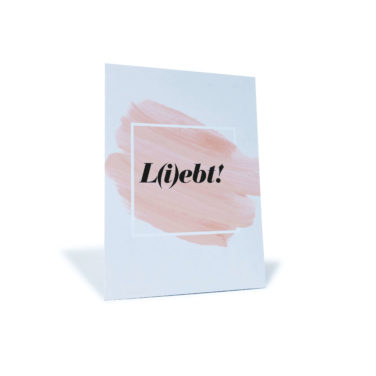 Liebes-Postkarte in rosa "L(i)ebt!"
