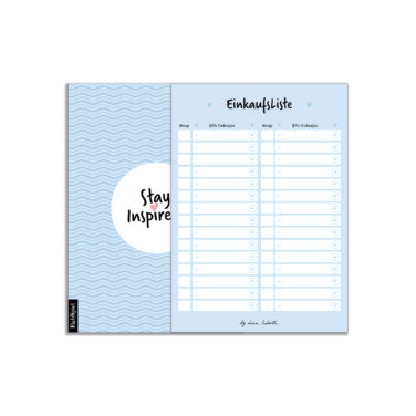 blaue Einkaufsliste mit farbiger Rückseite (DIN A6) von Stay Inspired! by Lisa Wirth