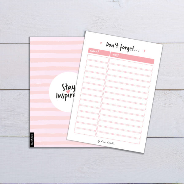 Notizblock in rosa mit farbiger Rückseite (DIN A6) von Stay Inspired! by Lisa Wirth