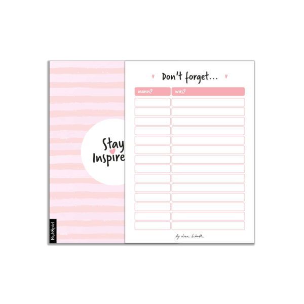 Notizblock in rosa mit farbiger Rückseite (DIN A6) von Stay Inspired! by Lisa Wirth