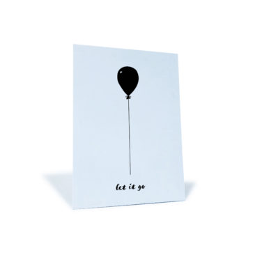 Postkarte mit Luftballon "let it go"