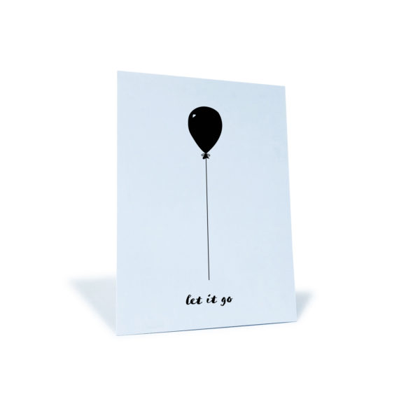 Postkarte mit Luftballon "let it go"