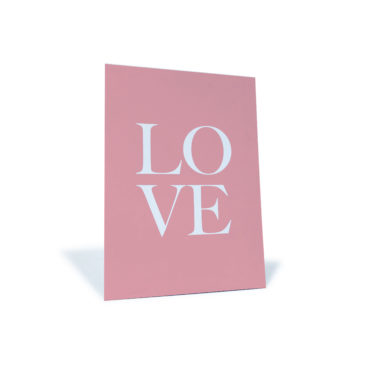 rosa Love Postkarte