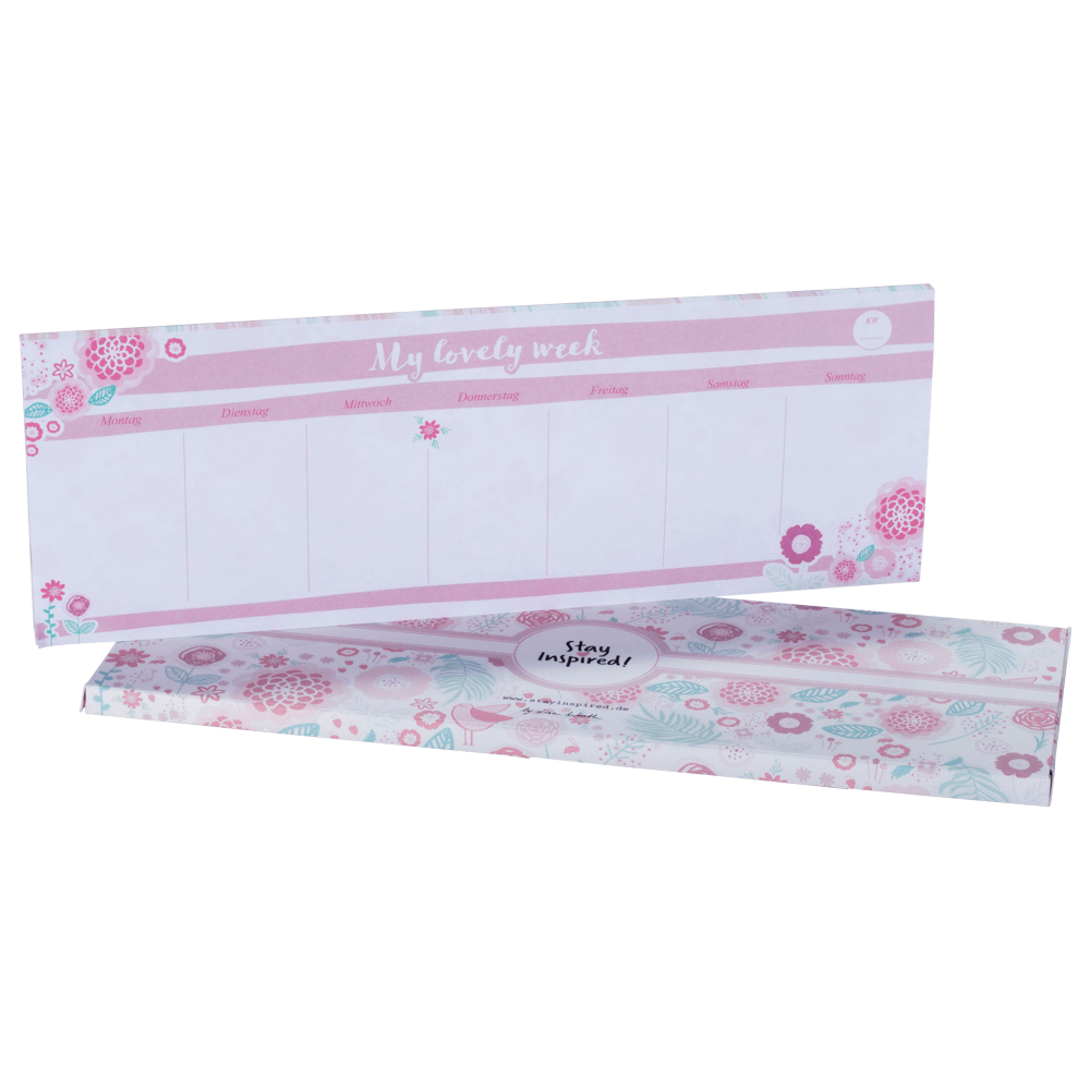 Tischkalender Notizblock Pink Flower Ohne Datum Mit Blumen Design Stay Inspired