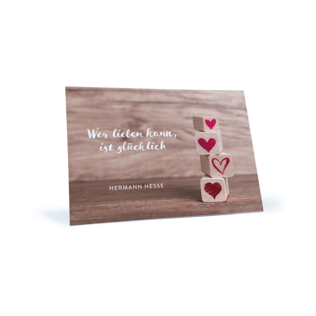 Romantische Postkarte "wer lieben kann ist glücklich" kaufen Stay