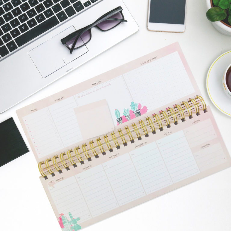 Pink Desk Calendar