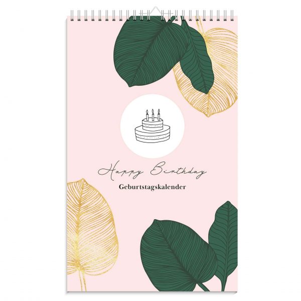 Geburtstagskalender immerwährend in rosa