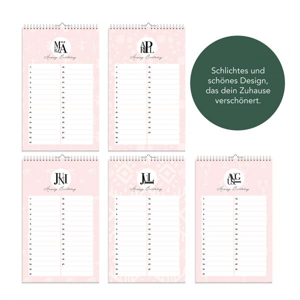 Geburtstagskalender immerwährend in rosa – Bild 4